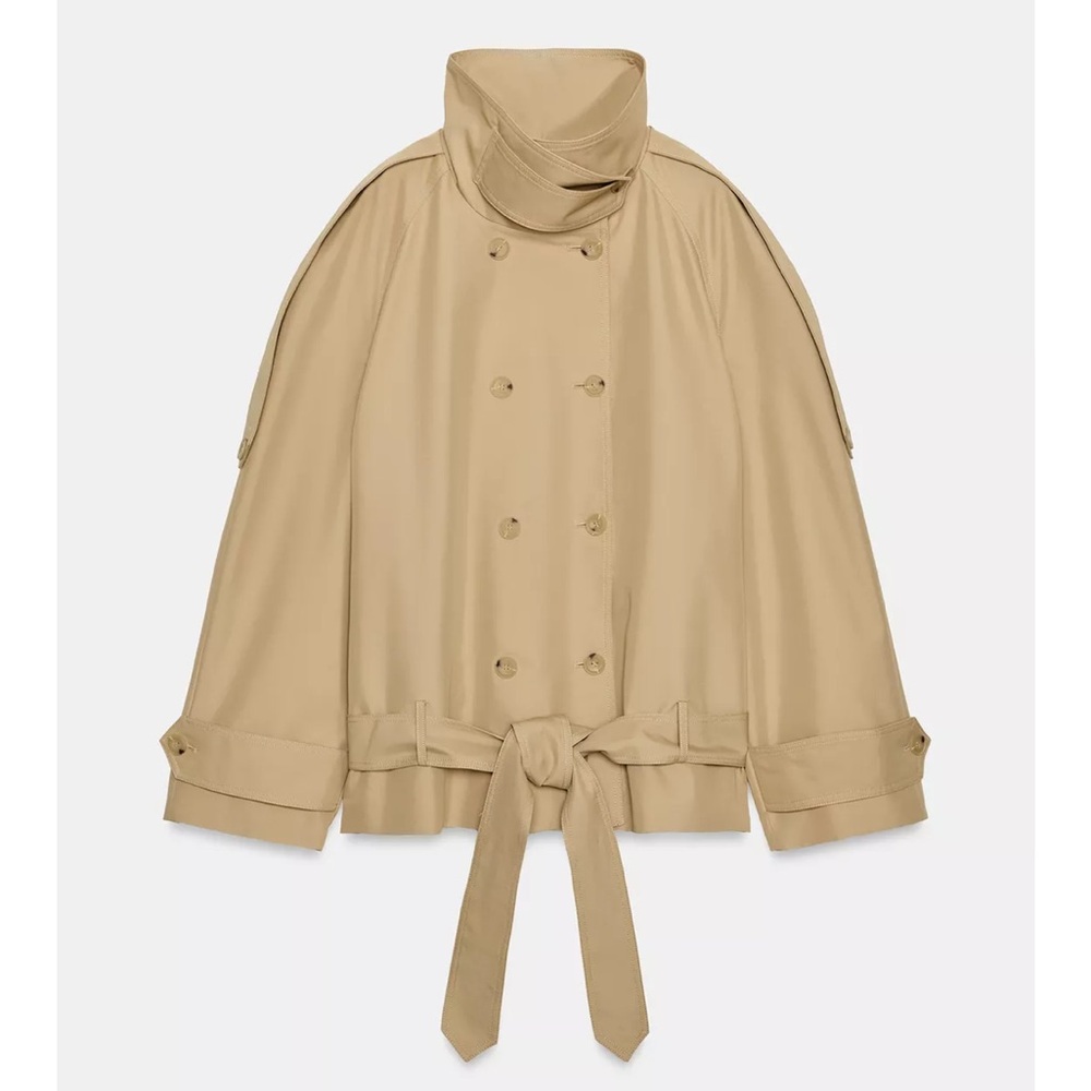 ZARA SHORT HIGH NECK TRENCH COAT ZW COLLECTION - Picture 5 of 7